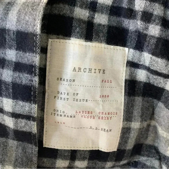 NWT L.L. Bean plaid checkered grey flannel  full zip shacket jacket - Picture 6 of 8